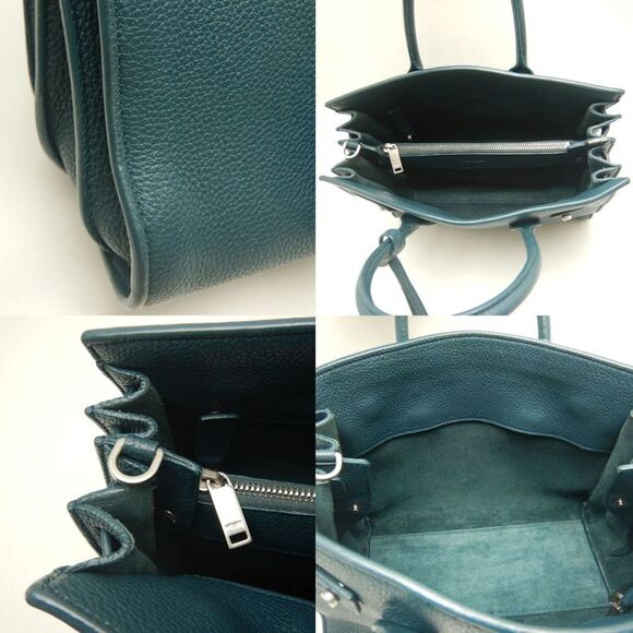 SAINT LAURENT Green Leather Pouch - Picture 9 of 10